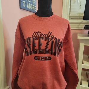 Literally Freezing Me 24:7 Printed Gildan Sweatshirt.